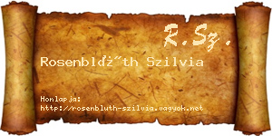 Rosenblüth Szilvia névjegykártya